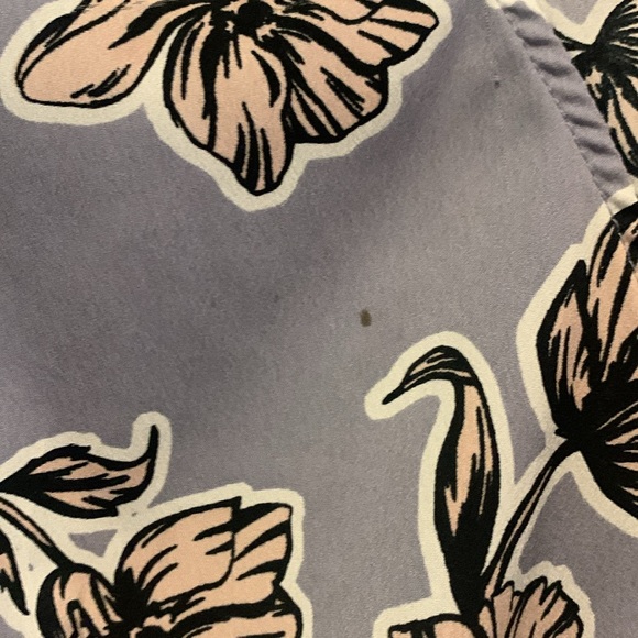 Japna Lavender Floral Wrap Blouse Shirt Size Small Flutter Bodice Sleeveless - Picture 7 of 8